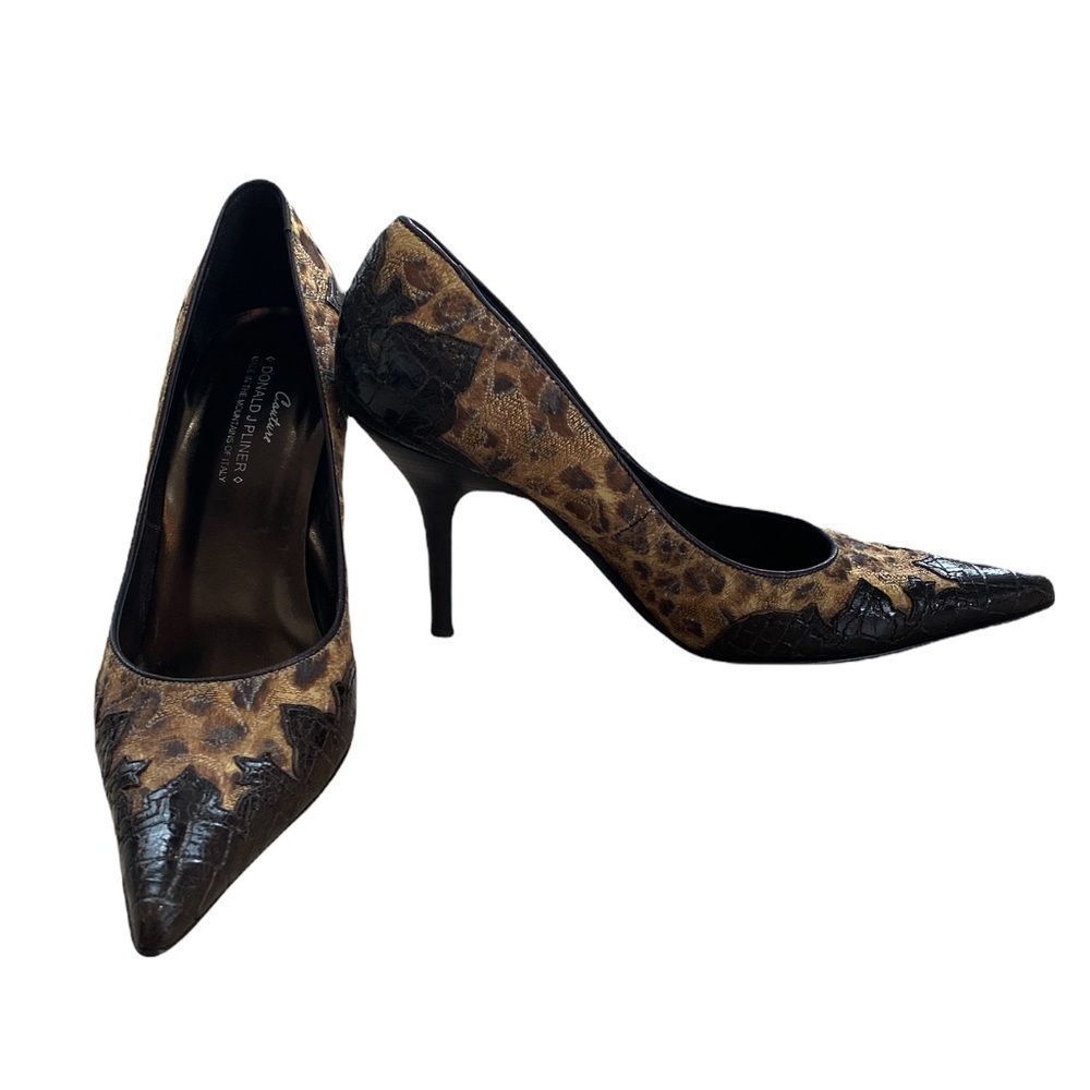 Donald L Pliner French Leopard Tapestry Pumps
